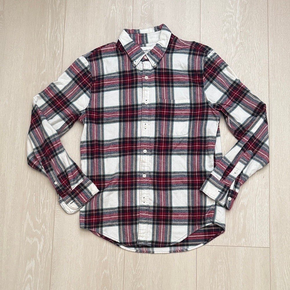 Abercrombie & Fitch Red and Black Plaid Shirt
